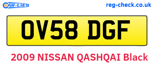 OV58DGF are the vehicle registration plates.