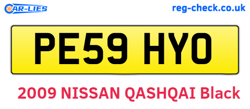 PE59HYO are the vehicle registration plates.