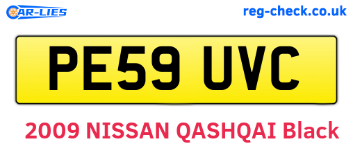 PE59UVC are the vehicle registration plates.