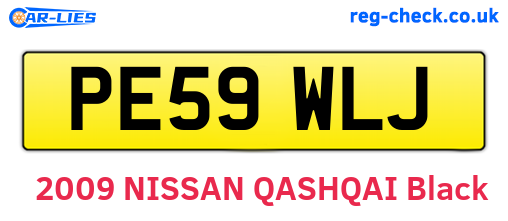 PE59WLJ are the vehicle registration plates.