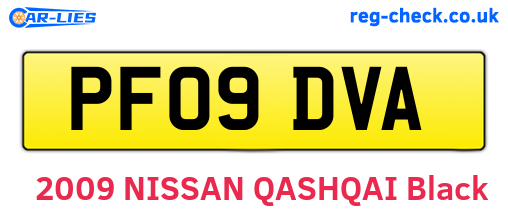 PF09DVA are the vehicle registration plates.