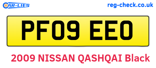 PF09EEO are the vehicle registration plates.