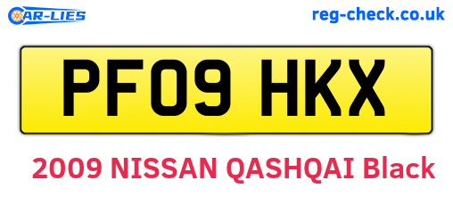 PF09HKX are the vehicle registration plates.