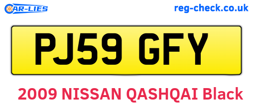 PJ59GFY are the vehicle registration plates.