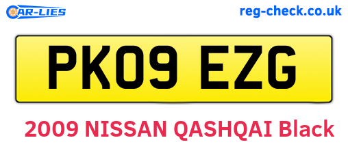 PK09EZG are the vehicle registration plates.