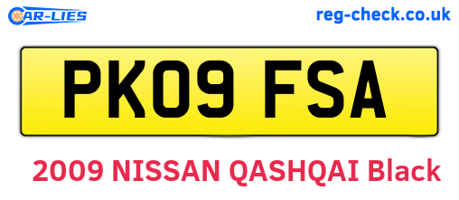 PK09FSA are the vehicle registration plates.