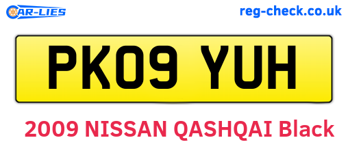 PK09YUH are the vehicle registration plates.