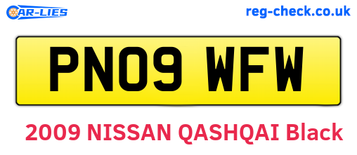 PN09WFW are the vehicle registration plates.