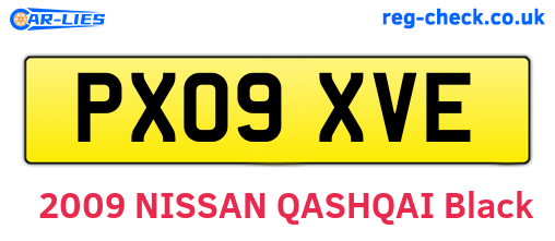 PX09XVE are the vehicle registration plates.