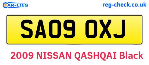 SA09OXJ are the vehicle registration plates.