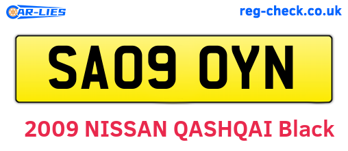 SA09OYN are the vehicle registration plates.