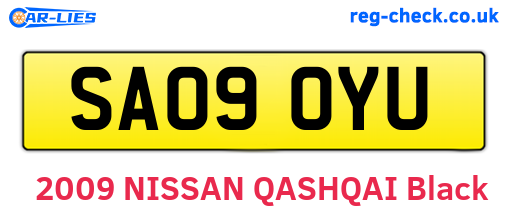 SA09OYU are the vehicle registration plates.