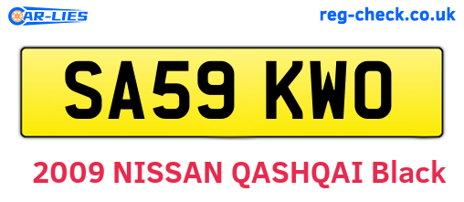 SA59KWO are the vehicle registration plates.