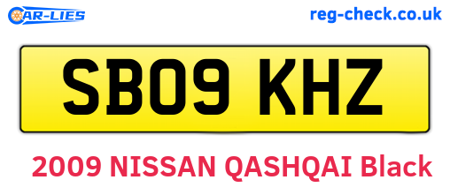 SB09KHZ are the vehicle registration plates.