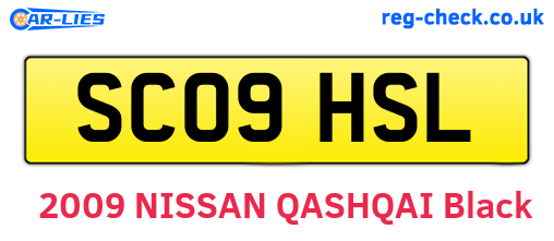SC09HSL are the vehicle registration plates.