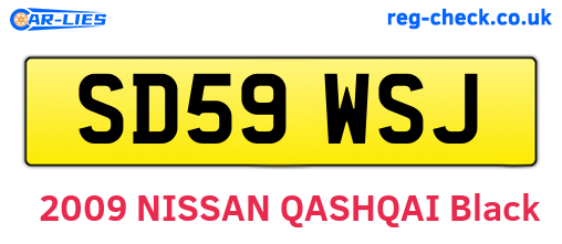 SD59WSJ are the vehicle registration plates.