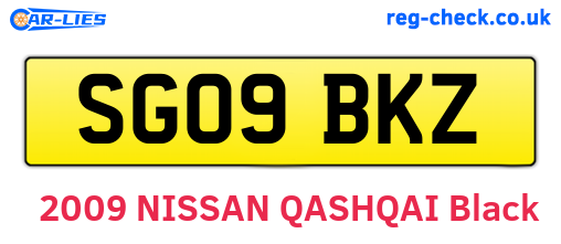 SG09BKZ are the vehicle registration plates.