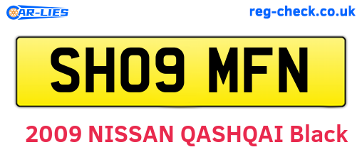 SH09MFN are the vehicle registration plates.