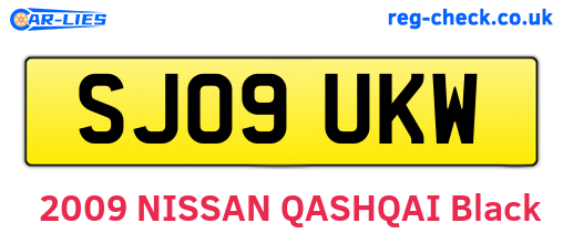 SJ09UKW are the vehicle registration plates.