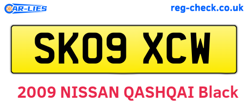 SK09XCW are the vehicle registration plates.