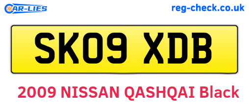SK09XDB are the vehicle registration plates.