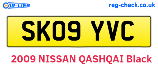 SK09YVC are the vehicle registration plates.