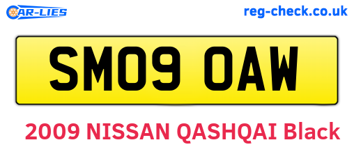 SM09OAW are the vehicle registration plates.