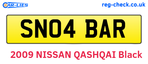 SN04BAR are the vehicle registration plates.