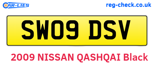 SW09DSV are the vehicle registration plates.