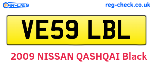 VE59LBL are the vehicle registration plates.