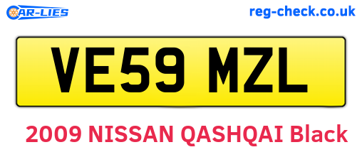 VE59MZL are the vehicle registration plates.