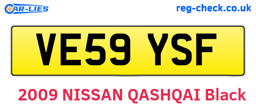 VE59YSF are the vehicle registration plates.