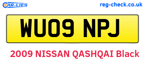 WU09NPJ are the vehicle registration plates.