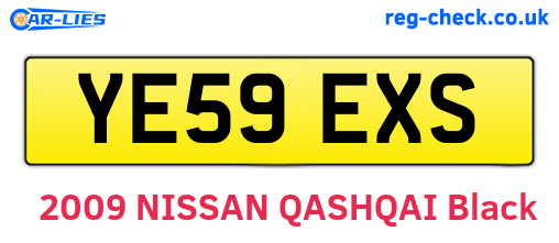 YE59EXS are the vehicle registration plates.