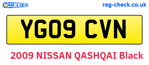 YG09CVN are the vehicle registration plates.