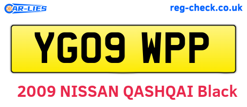 YG09WPP are the vehicle registration plates.