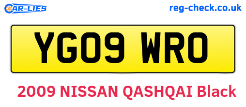 YG09WRO are the vehicle registration plates.