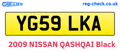 YG59LKA are the vehicle registration plates.