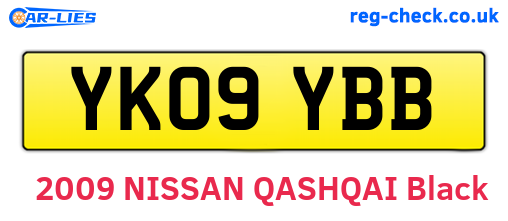 YK09YBB are the vehicle registration plates.