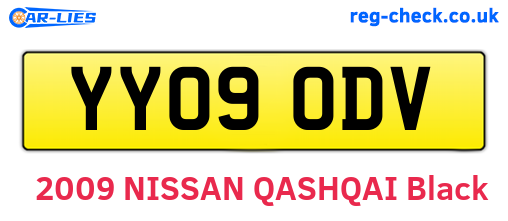 YY09ODV are the vehicle registration plates.
