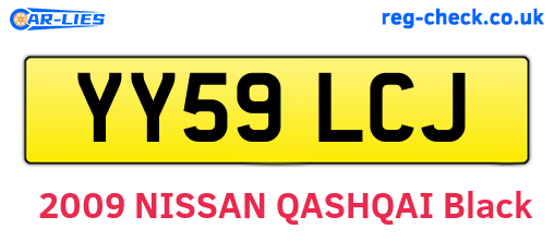 YY59LCJ are the vehicle registration plates.