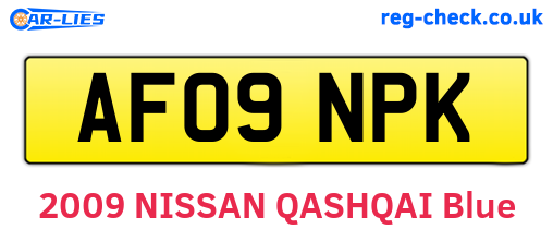 AF09NPK are the vehicle registration plates.