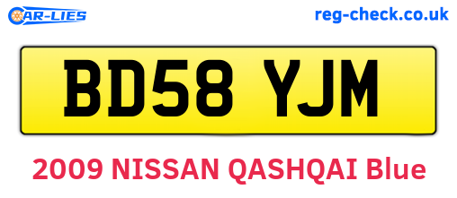 BD58YJM are the vehicle registration plates.