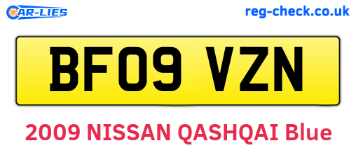 BF09VZN are the vehicle registration plates.
