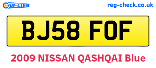 BJ58FOF are the vehicle registration plates.