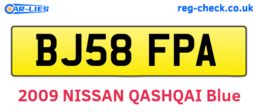 BJ58FPA are the vehicle registration plates.