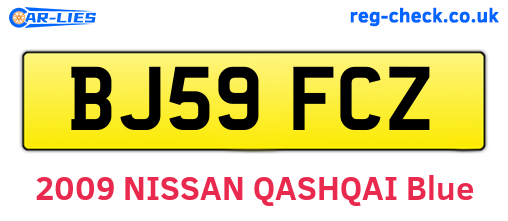BJ59FCZ are the vehicle registration plates.