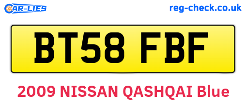 BT58FBF are the vehicle registration plates.