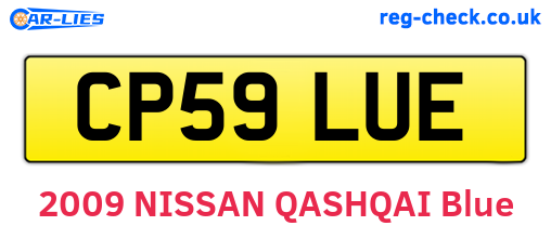CP59LUE are the vehicle registration plates.