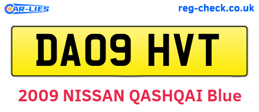DA09HVT are the vehicle registration plates.